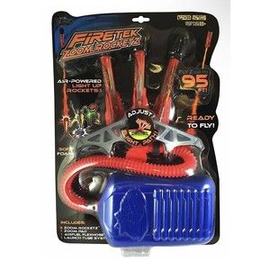 Firetek Zoom Rocketz Air-Powered Light Up Rockets, Soft Foam, Flies Up To 95 FT!